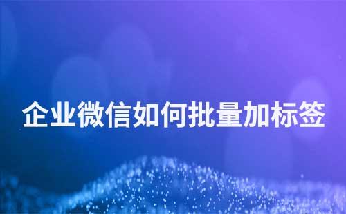 企業(yè)微信如何批量添加標簽