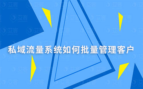 私域流量系統如何批量管理客戶